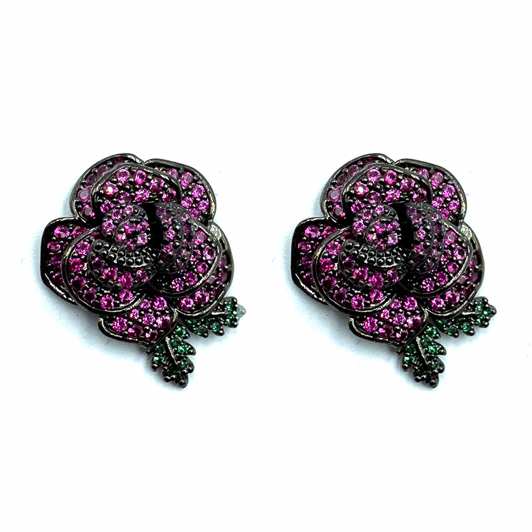 Palestro Milano Orecchini Rosa Fucsia di Pavè
