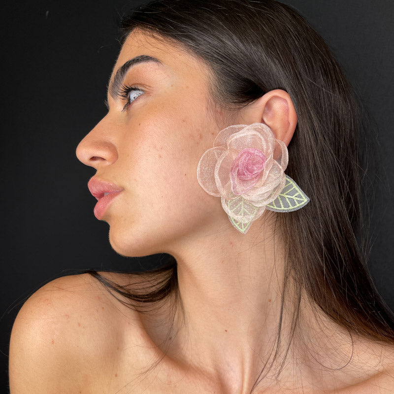 Palestro Milano Orecchini Rosa in tulle
