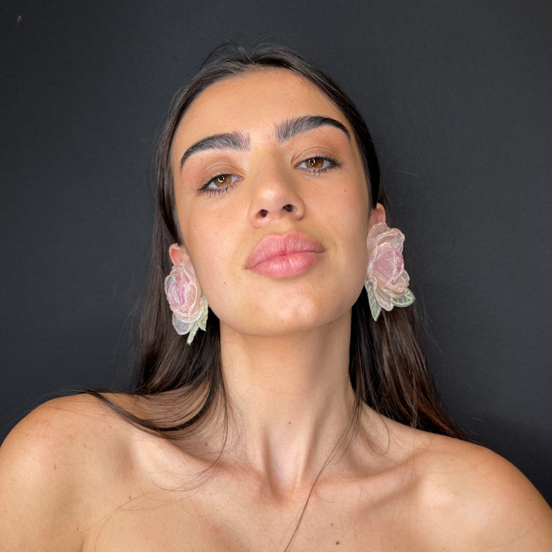 Palestro Milano Orecchini Rosa in tulle