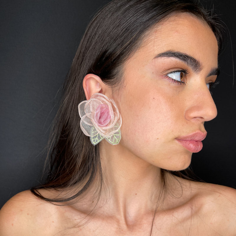 Palestro Milano Orecchini Rosa in tulle