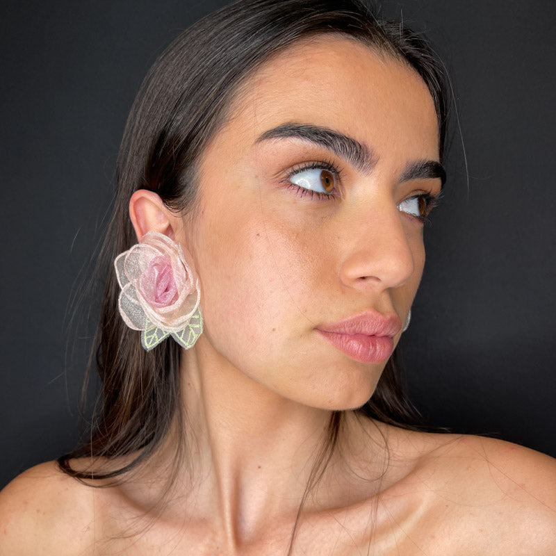 Palestro Milano Orecchini Rosa in tulle