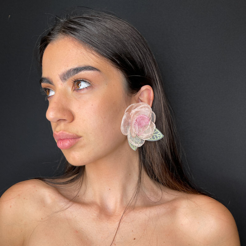 Palestro Milano Orecchini Rosa in tulle