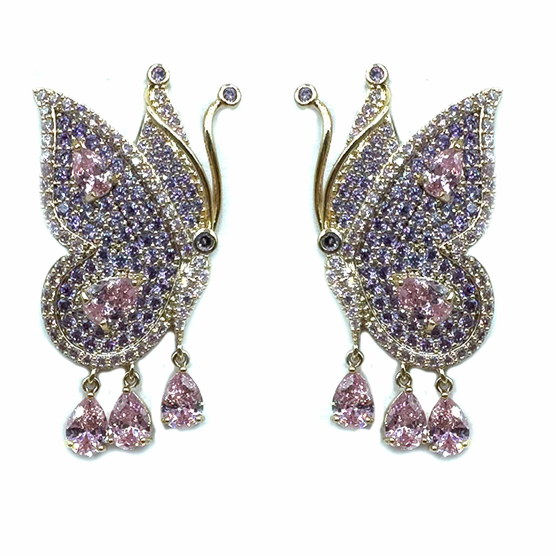 Palestro Milano Orecchini Rosa&amp;Lillac Farfallina a tre gocce