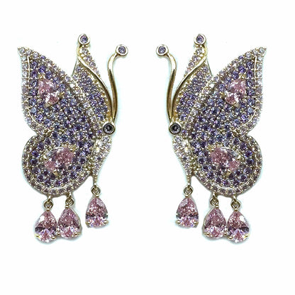 Palestro Milano Orecchini Rosa&amp;Lillac Farfallina a tre gocce