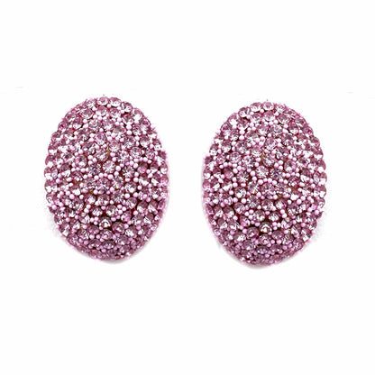 Palestro Milano Orecchini Rosa Ovali di zirconi