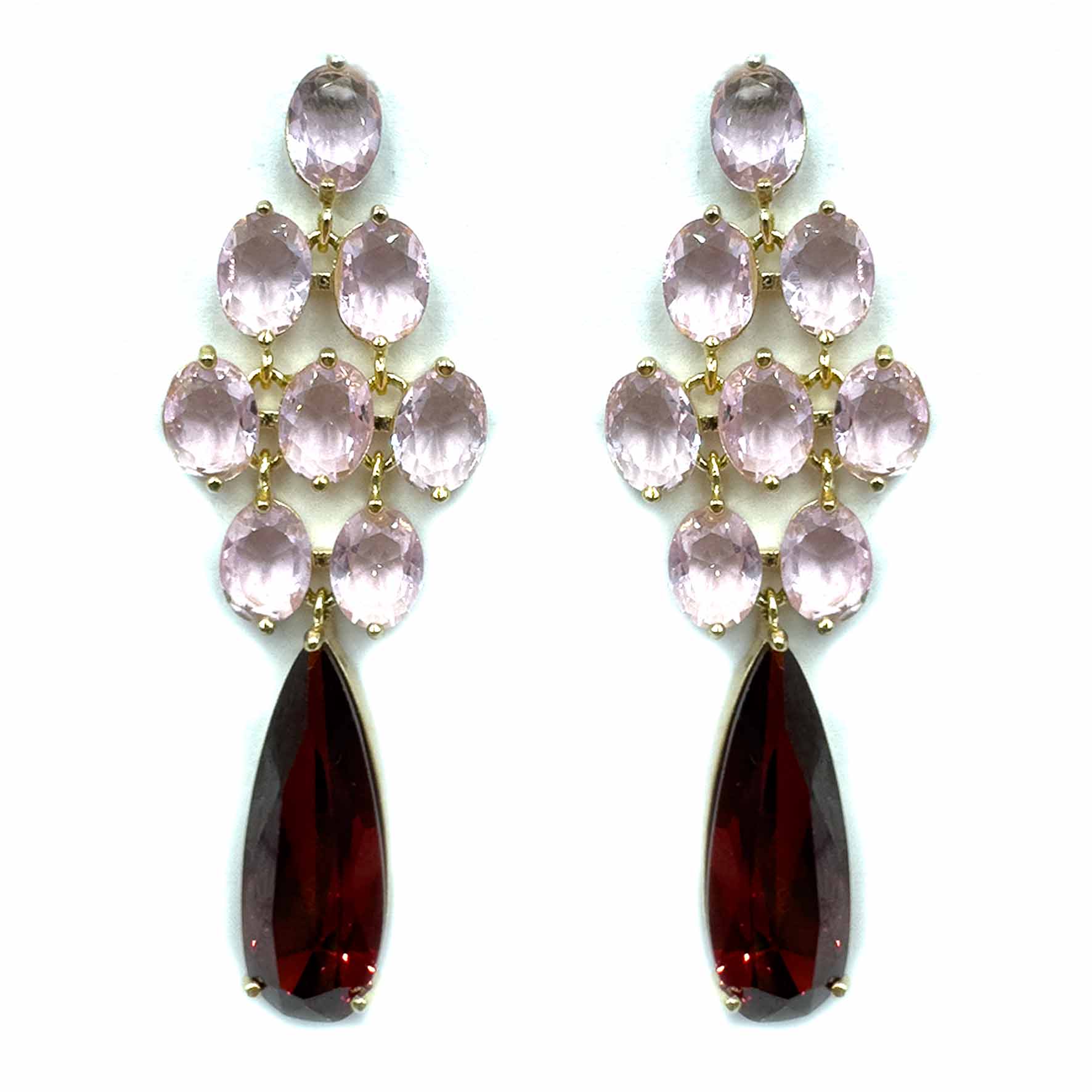 Palestro Milano Orecchini Rosa&amp;Rubino Armonia di gemme