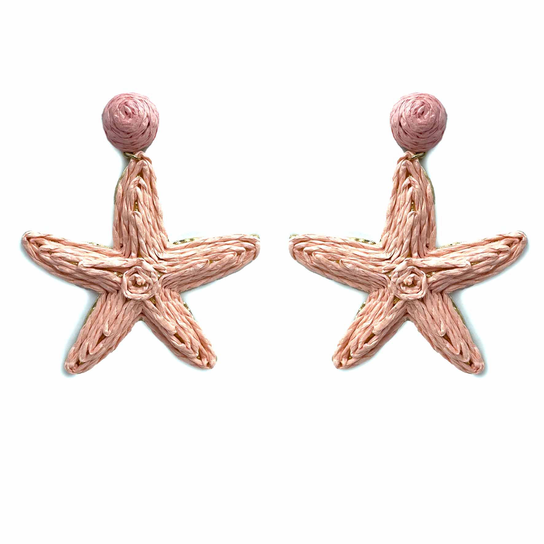 Palestro Milano Orecchini Rosa Stelle di mare rafia