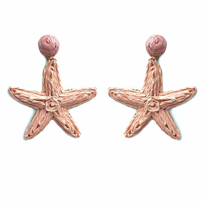 Palestro Milano Orecchini Rosa Stelle di mare rafia