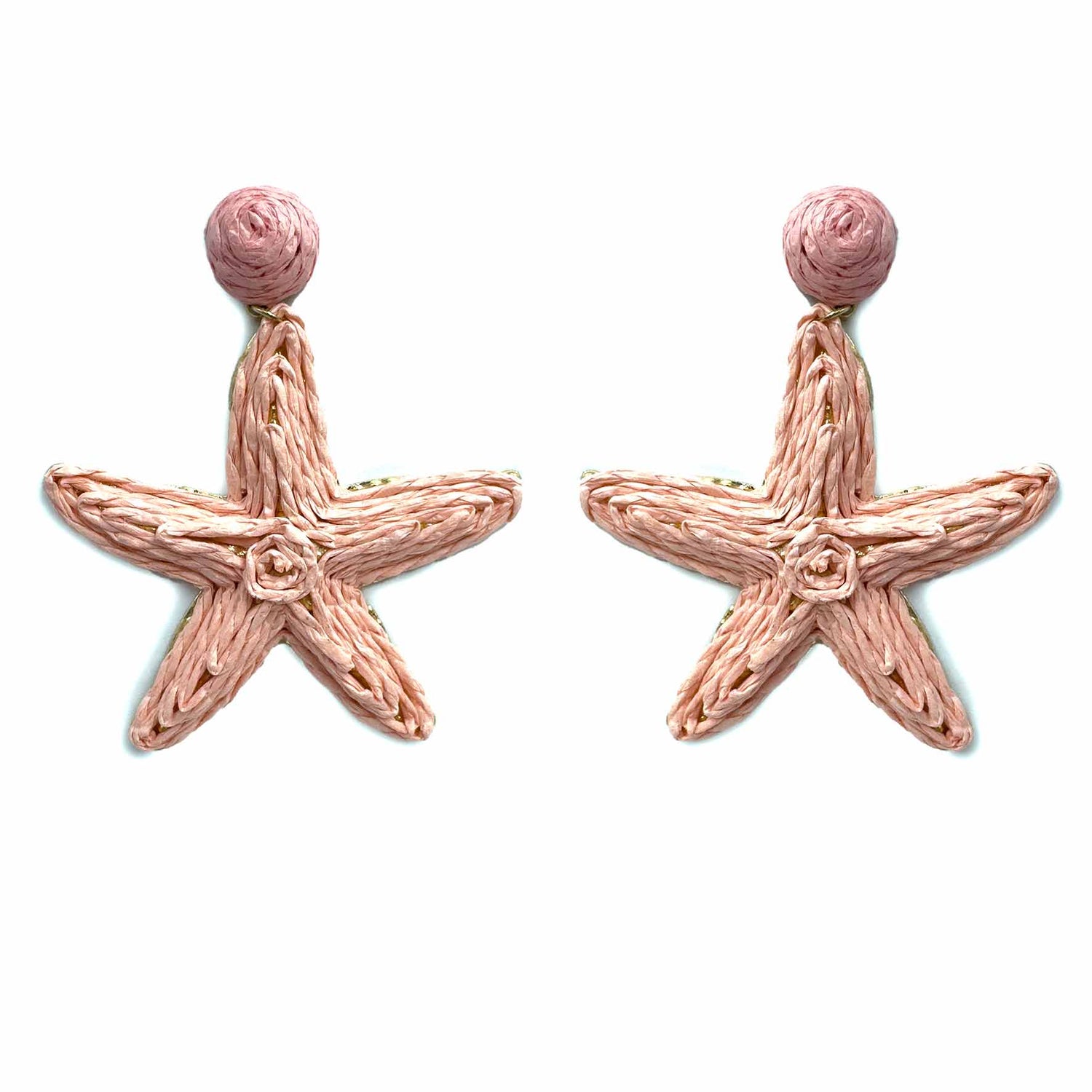 Palestro Milano Orecchini Rosa Stelle di mare rafia
