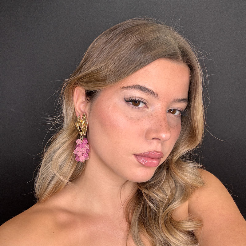 Palestro Milano Orecchini Rosa Uva Fragola