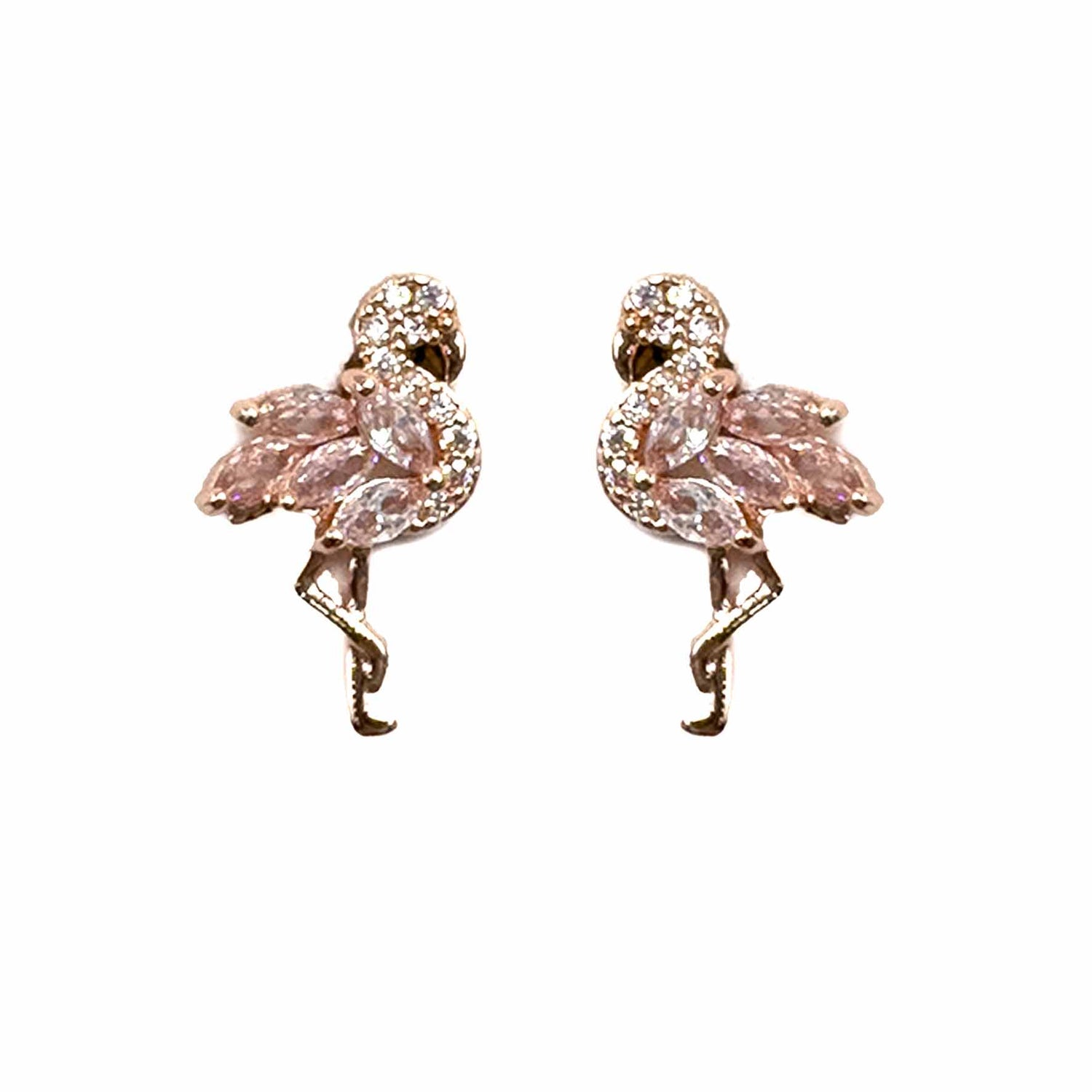 Palestro Milano Orecchini Rose gold Baby flamingos