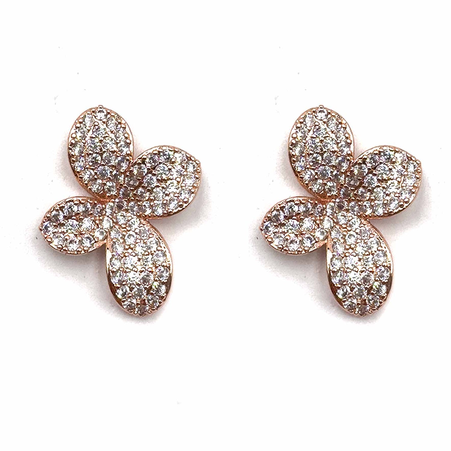 Palestro Milano Orecchini Rose gold Fiorellini di pavè
