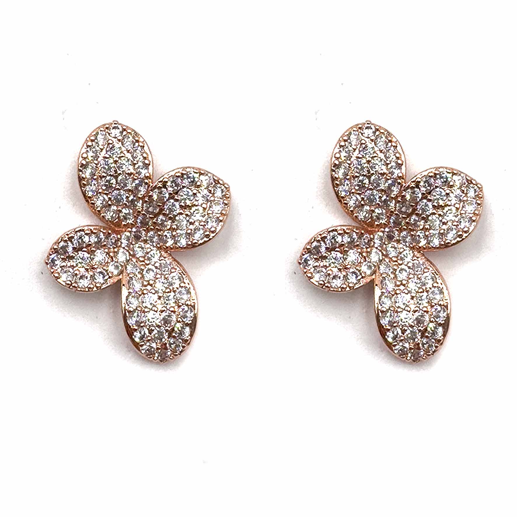 Palestro Milano Orecchini Rose gold Fiorellini di pavè