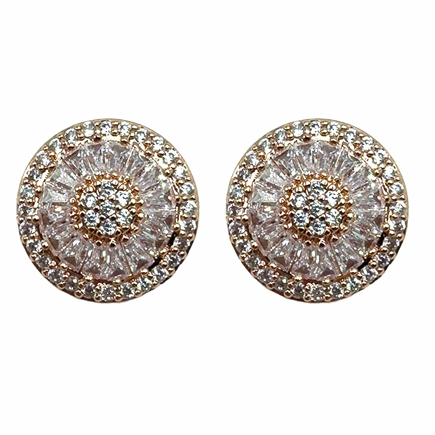 Palestro Milano Orecchini Rose Gold Tondo di pavè
