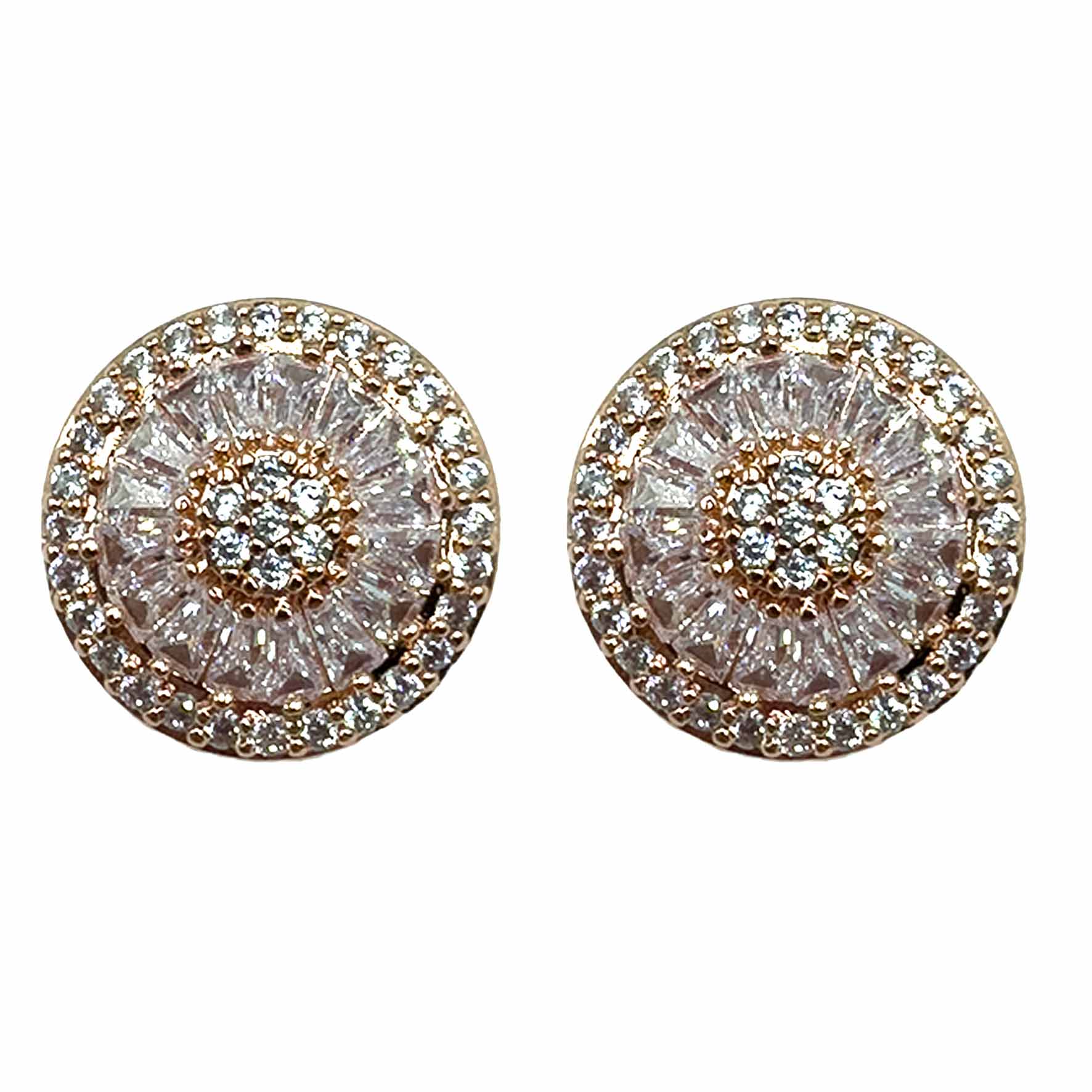 Palestro Milano Orecchini Rose Gold Tondo di pavè