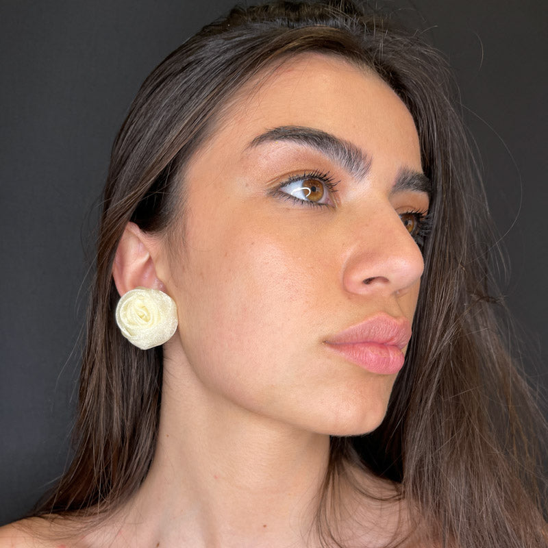 Palestro Milano Orecchini Roselline di tulle