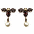 Palestro Milano Orecchini Rosso Bordeaux Mosca Reale con perla