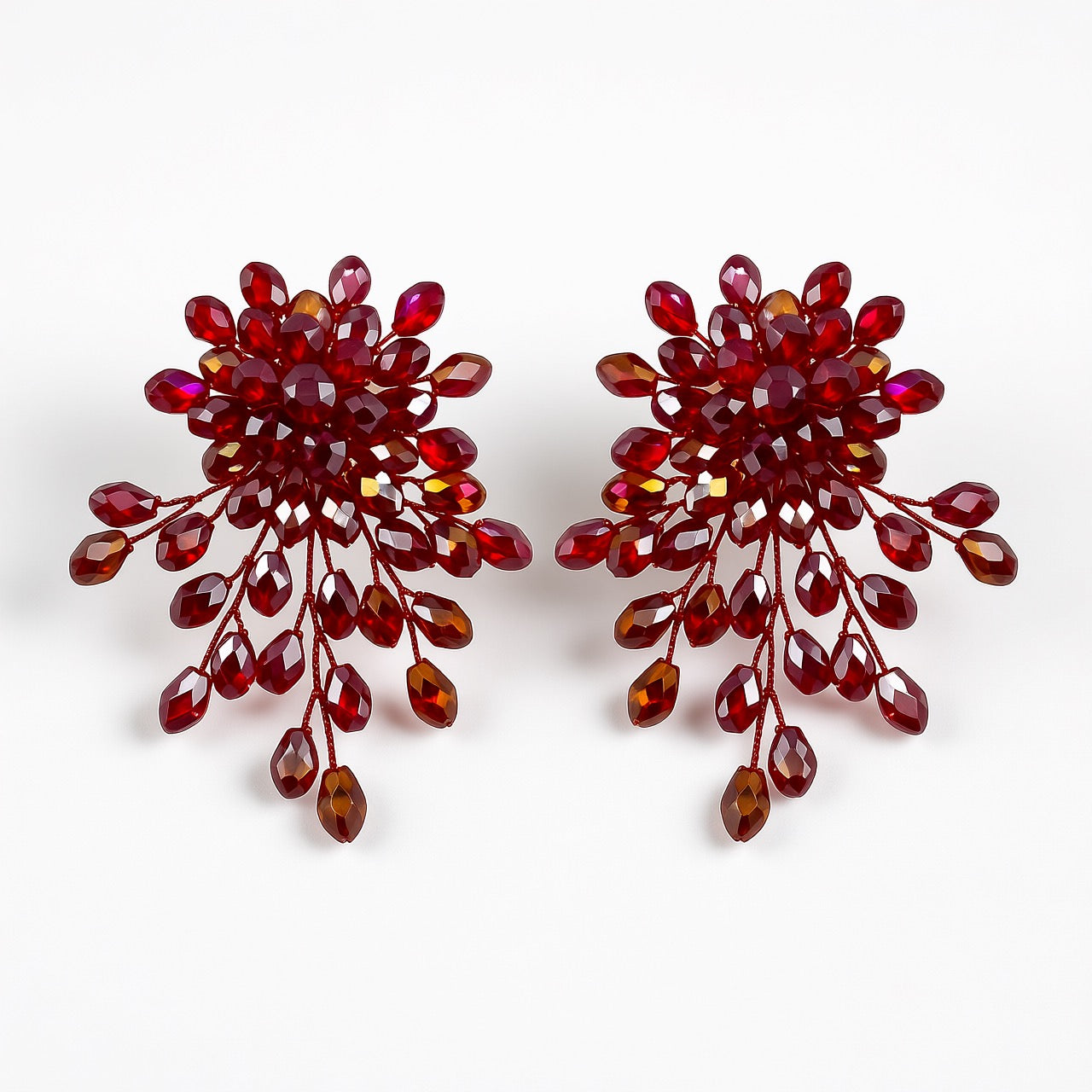 Palestro Milano Orecchini Rosso Brillante Trionfo di Perline - NEW