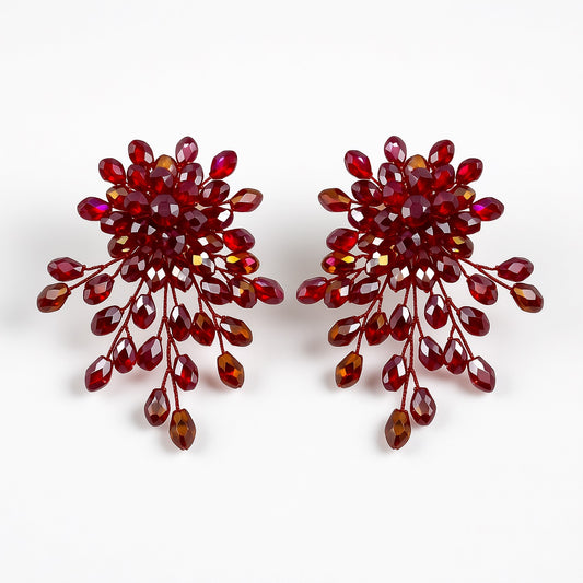Palestro Milano Orecchini Rosso Brillante Trionfo di Perline - NEW