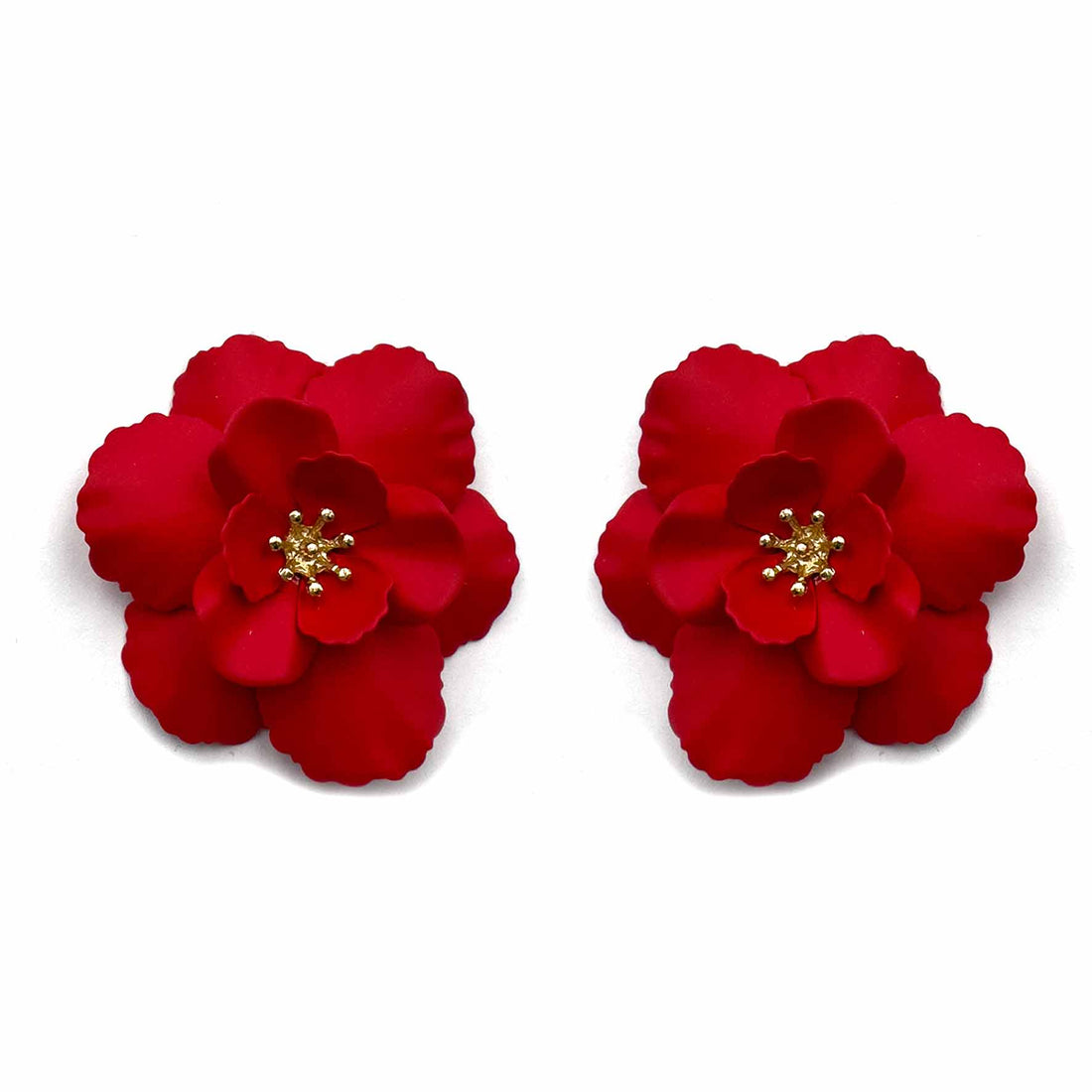 Palestro Milano Orecchini Rosso Camelia Big