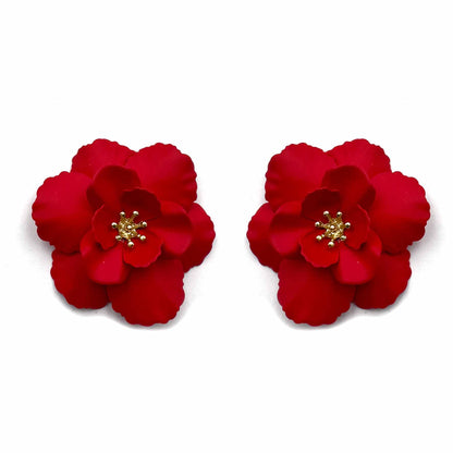 Palestro Milano Orecchini Rosso Camelia Big