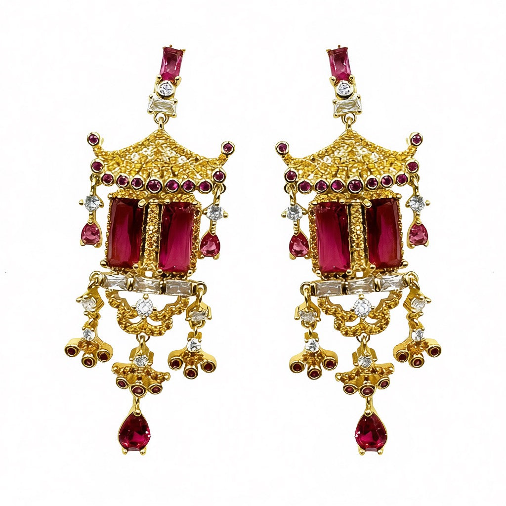 Palestro Milano Orecchini Rosso Carrozza di Pavè