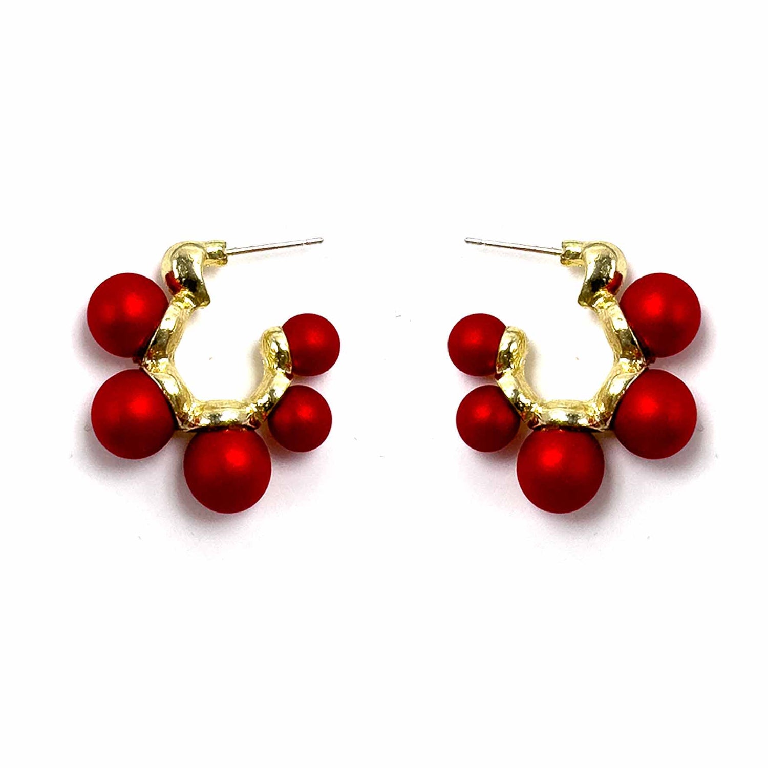 Palestro Milano Orecchini Rosso Cerchietti di perline