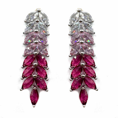 Palestro Milano Orecchini Rosso Foglioline sfumate