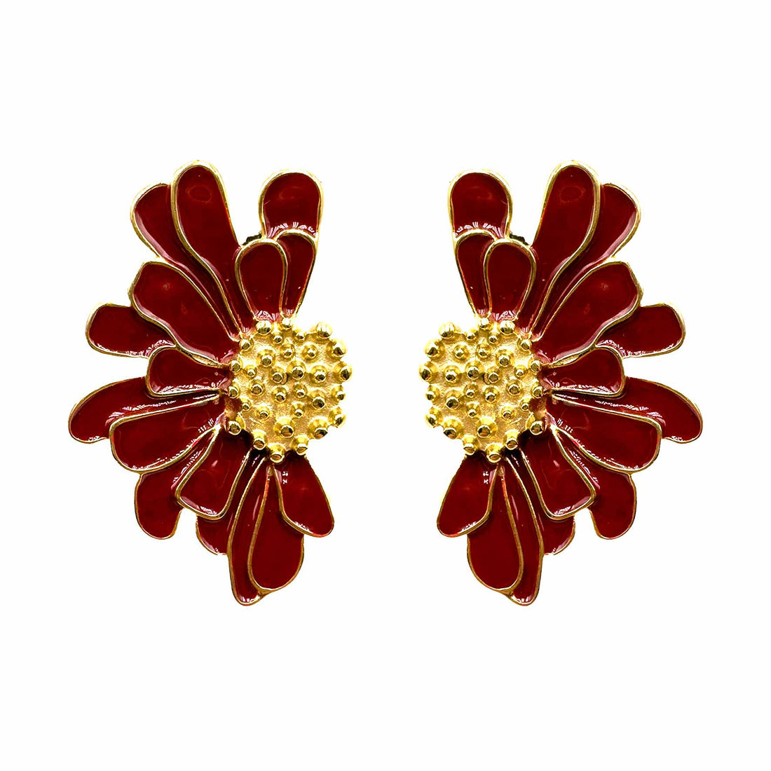 Palestro Milano Orecchini Rosso Mattone Fiori d&