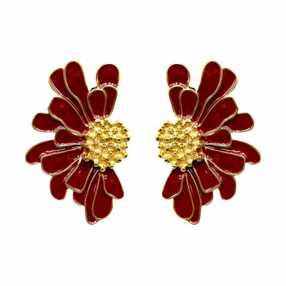 Palestro Milano Orecchini Rosso Mattone Fiori d&