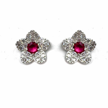 Palestro Milano Orecchini Rosso Mini fiorellini