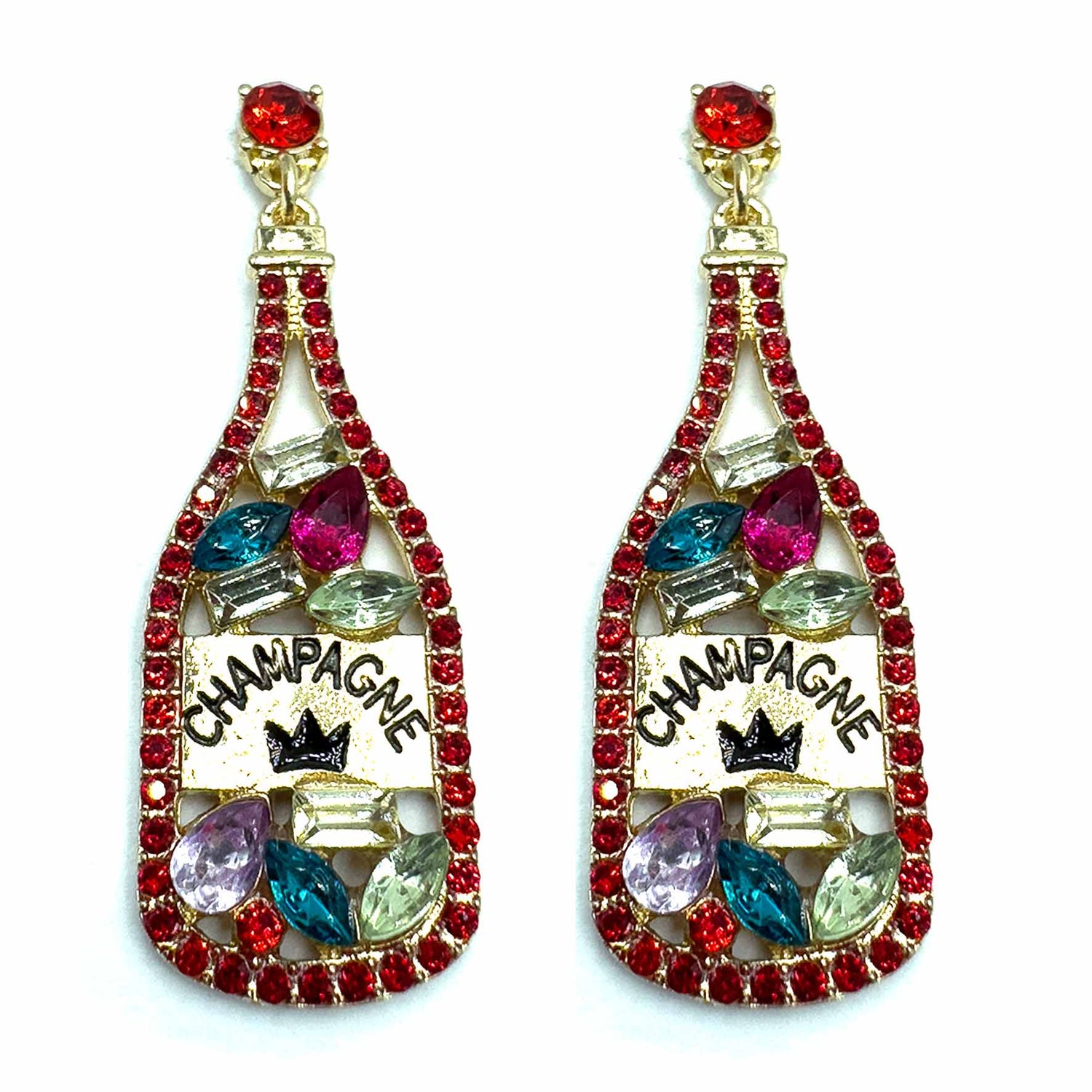 Palestro Milano Orecchini Rosso Multicolor Bollicine di champagne