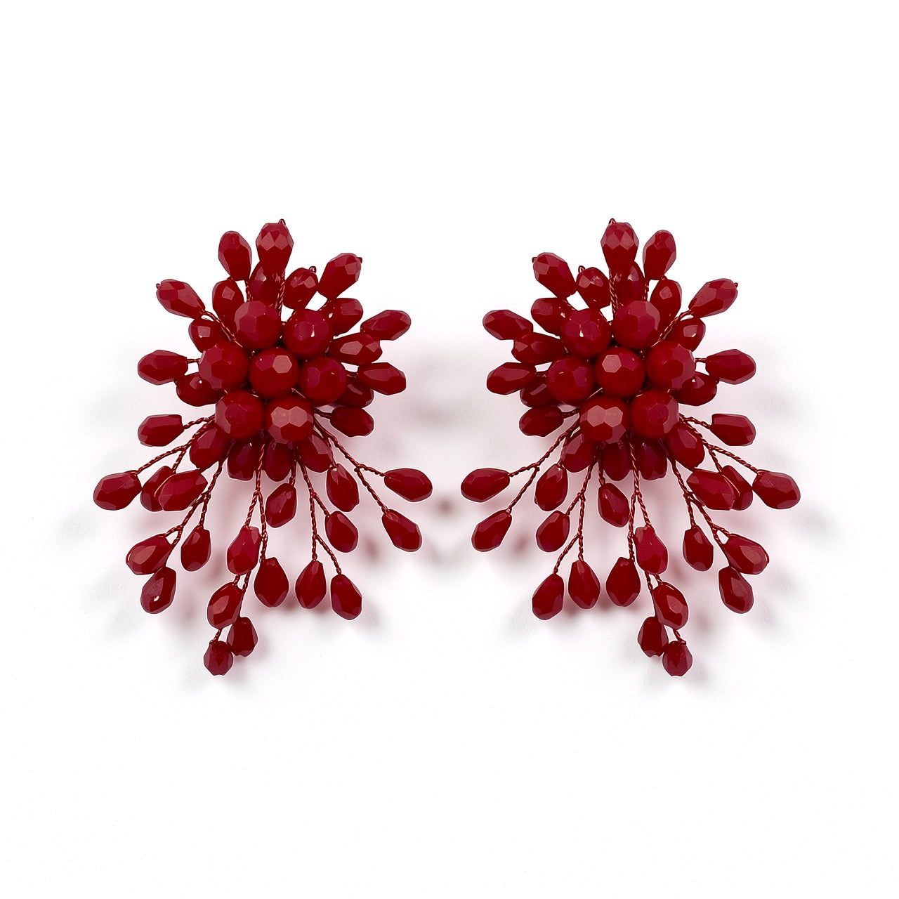 Palestro Milano Orecchini Rosso Opaco Trionfo di Perline - NEW