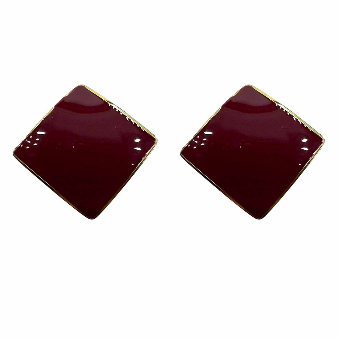 Palestro Milano Orecchini Rosso Rombi Smaltati