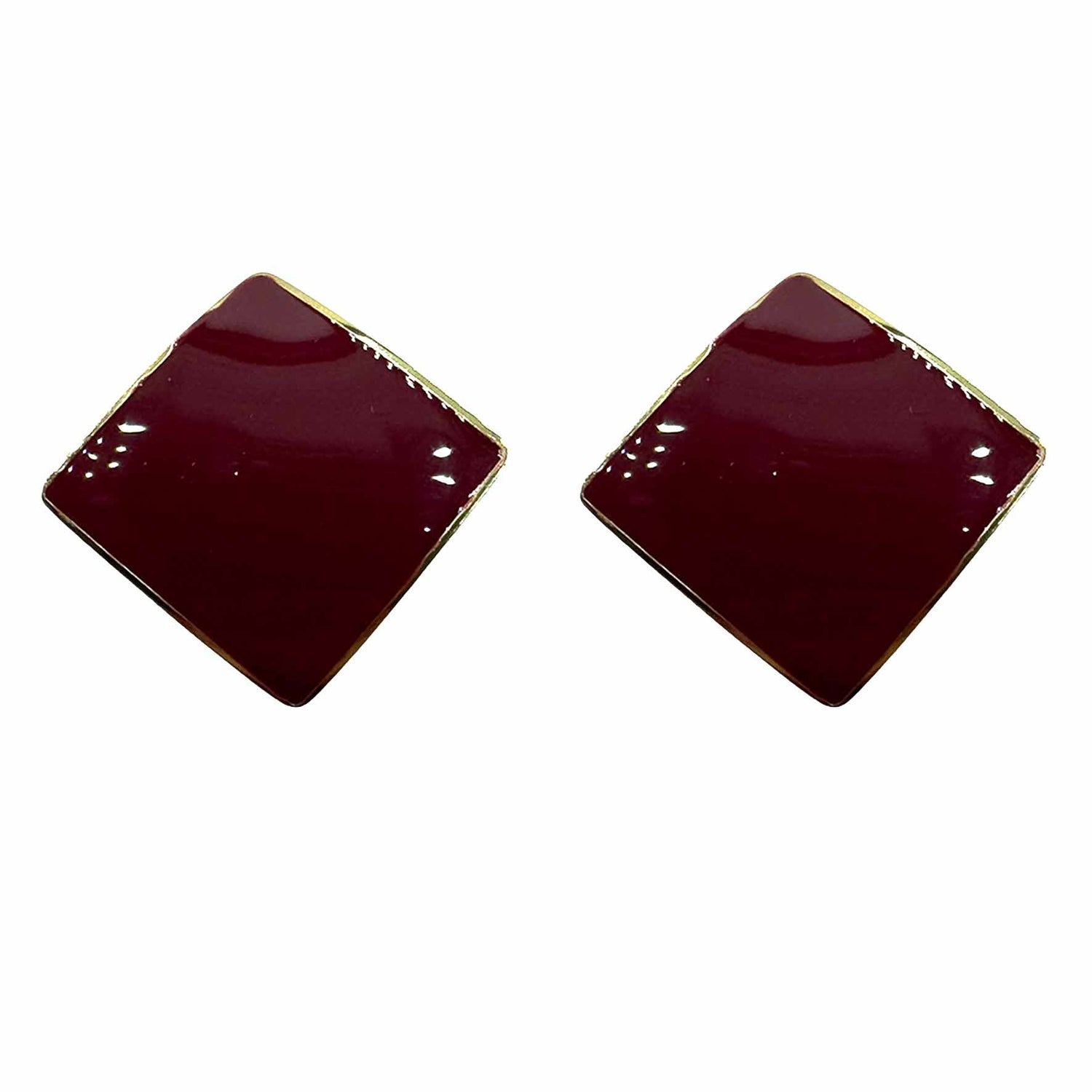 Palestro Milano Orecchini Rosso Rombi Smaltati