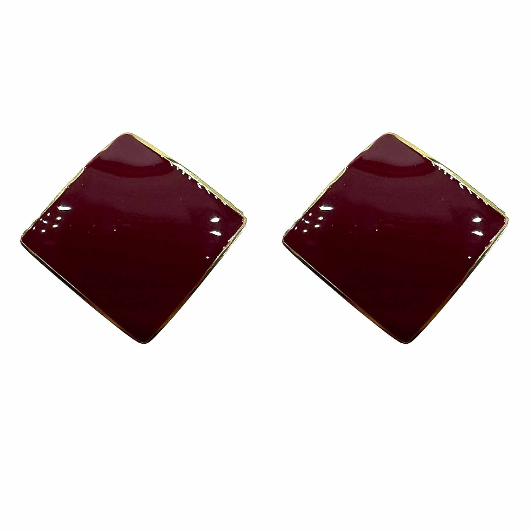 Palestro Milano Orecchini Rosso Rombi Smaltati