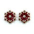 Palestro Milano Orecchini Rosso Rubino Margherite di pavè