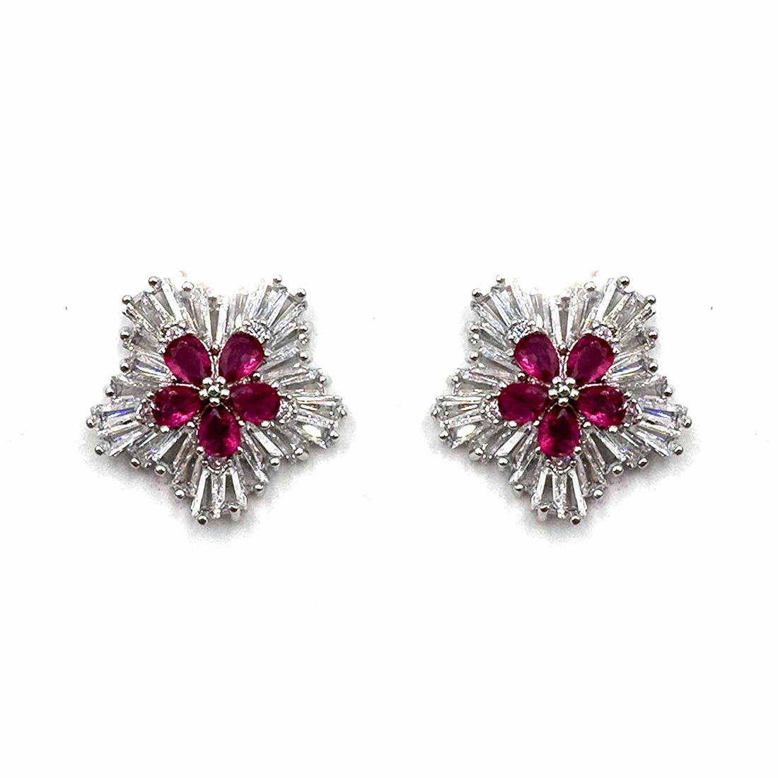 Palestro Milano Orecchini Rosso Stelle di pavè