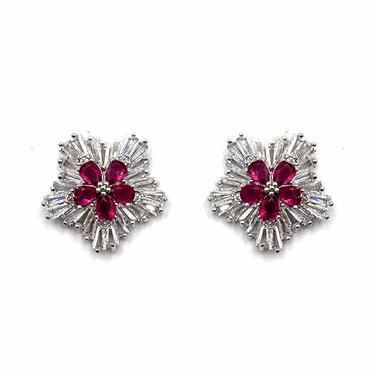 Palestro Milano Orecchini Rosso Stelle di pavè