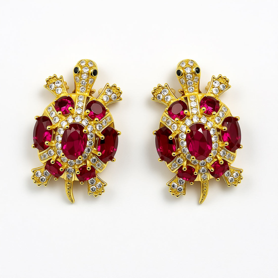 Palestro Milano Orecchini Rosso Tartaruga di Zirconi