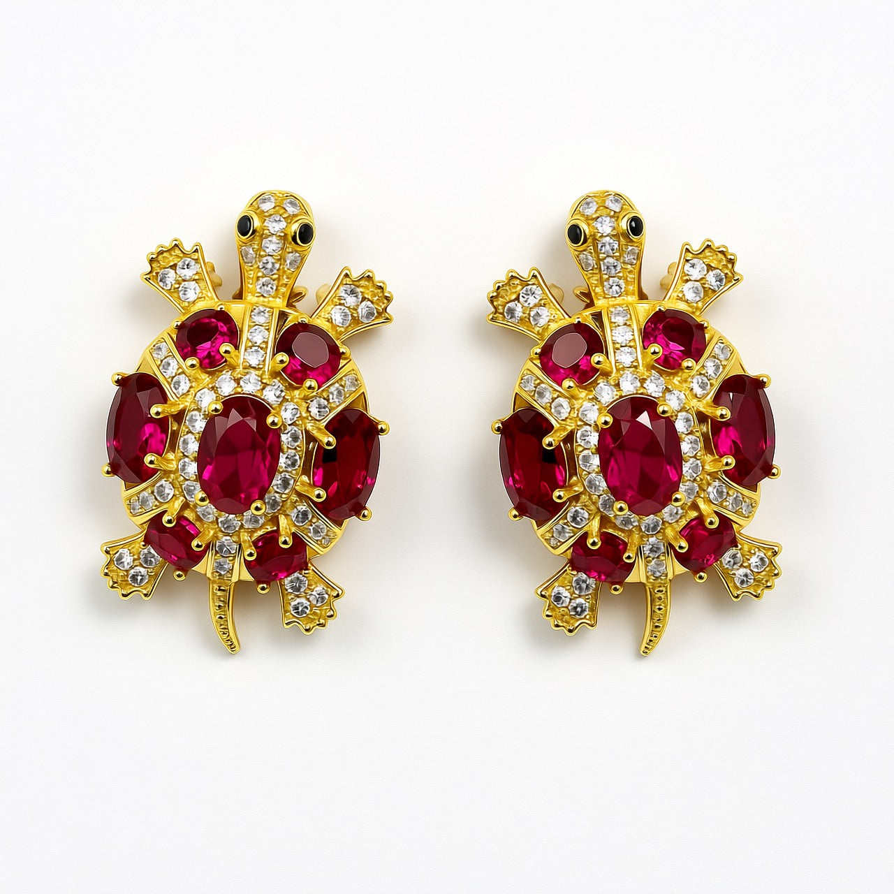 Palestro Milano Orecchini Rosso Tartaruga di Zirconi