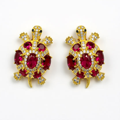 Palestro Milano Orecchini Rosso Tartaruga di Zirconi