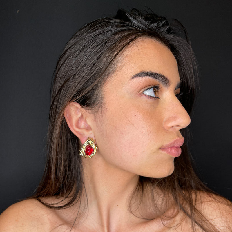 Palestro Milano Orecchini Rosso Vintage