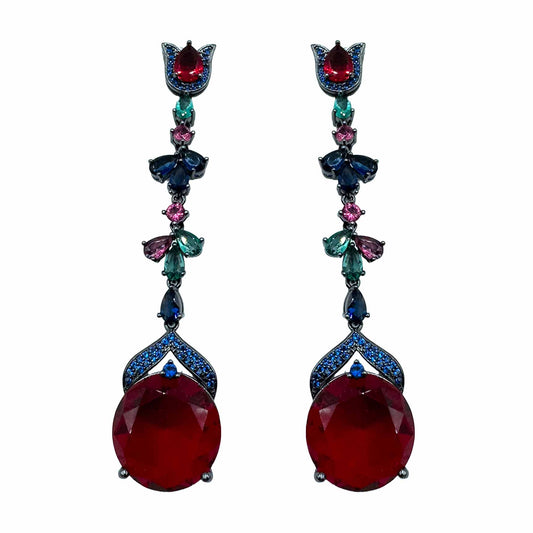 Palestro Milano Orecchini Rubino Pendente