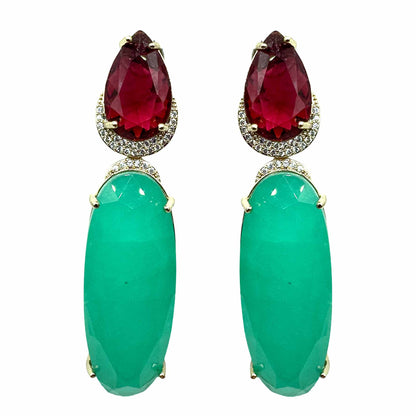Palestro Milano Orecchini Rubino Verde Acqua Lily