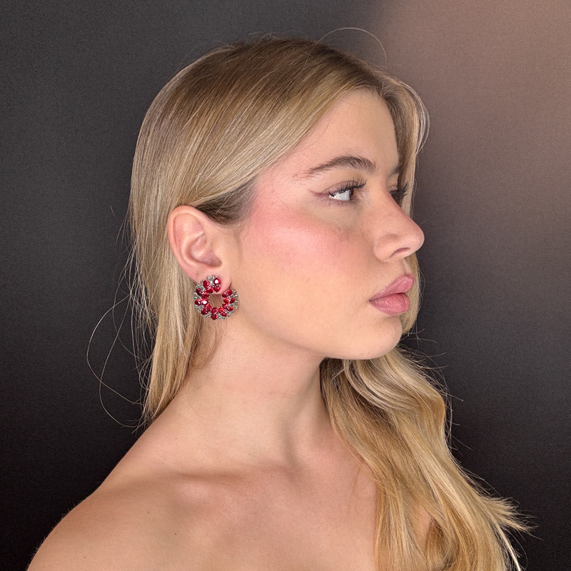 Palestro Milano Orecchini Semicerchi di Cristalli colorati