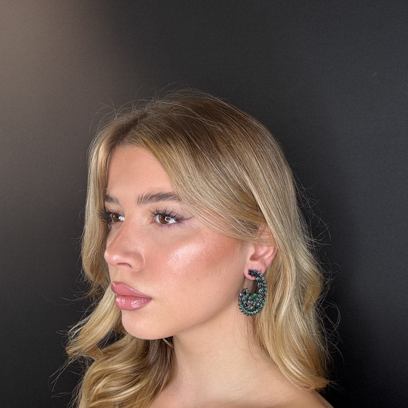 Palestro Milano Orecchini Semicerchi di pavone