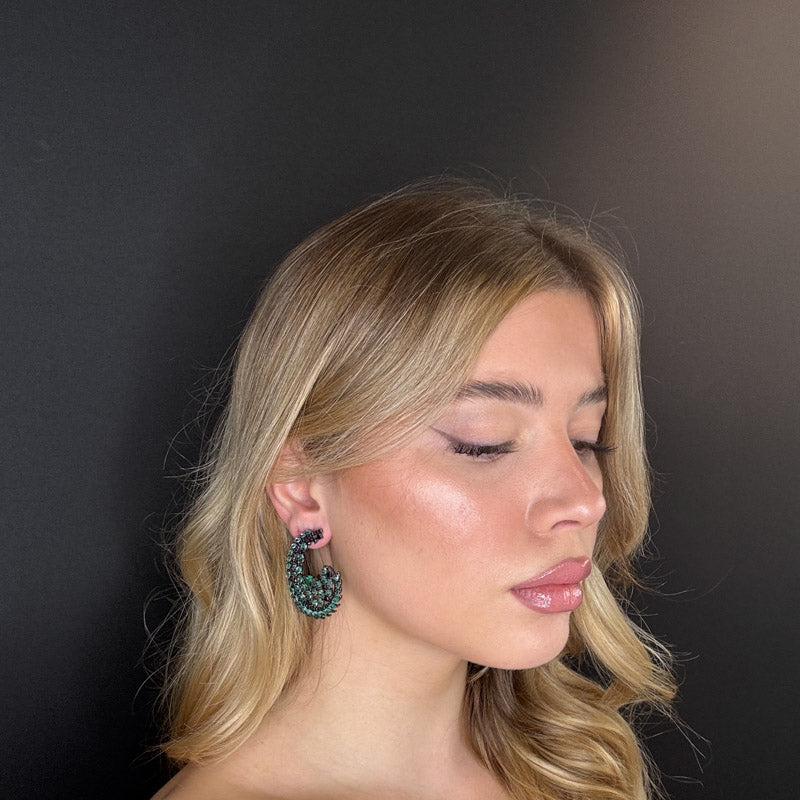 Palestro Milano Orecchini Semicerchi di pavone