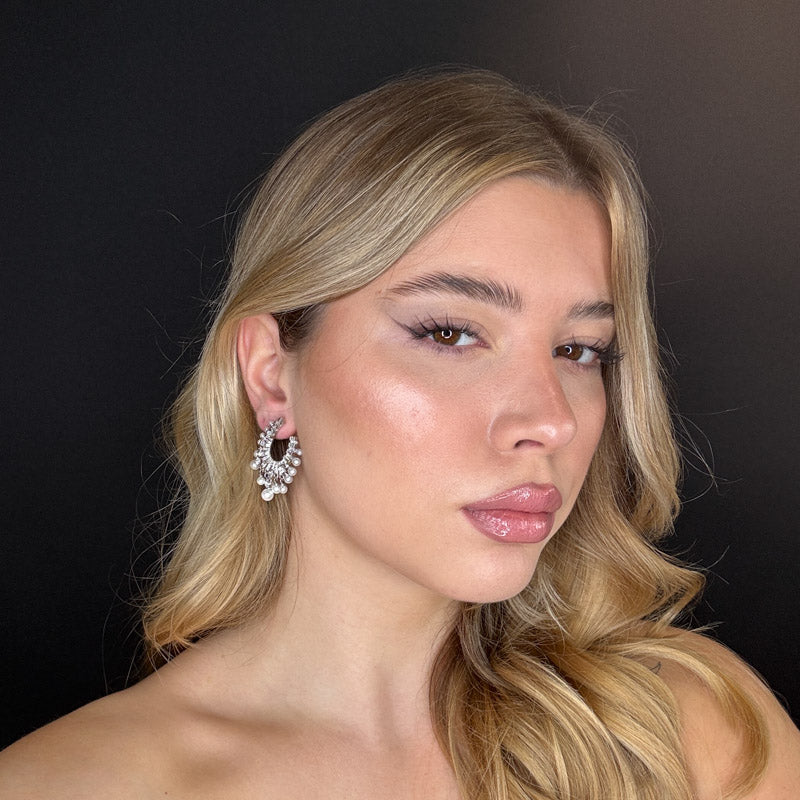 Palestro Milano Orecchini Semicerchi di pietre e perline