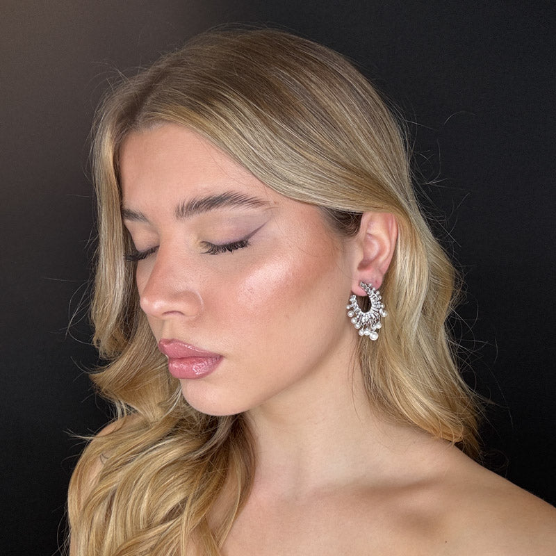 Palestro Milano Orecchini Semicerchi di pietre e perline